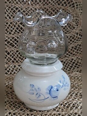 Lasting Products Ceramic Candle Votive Holder Hand Painted USA 6X3.5"